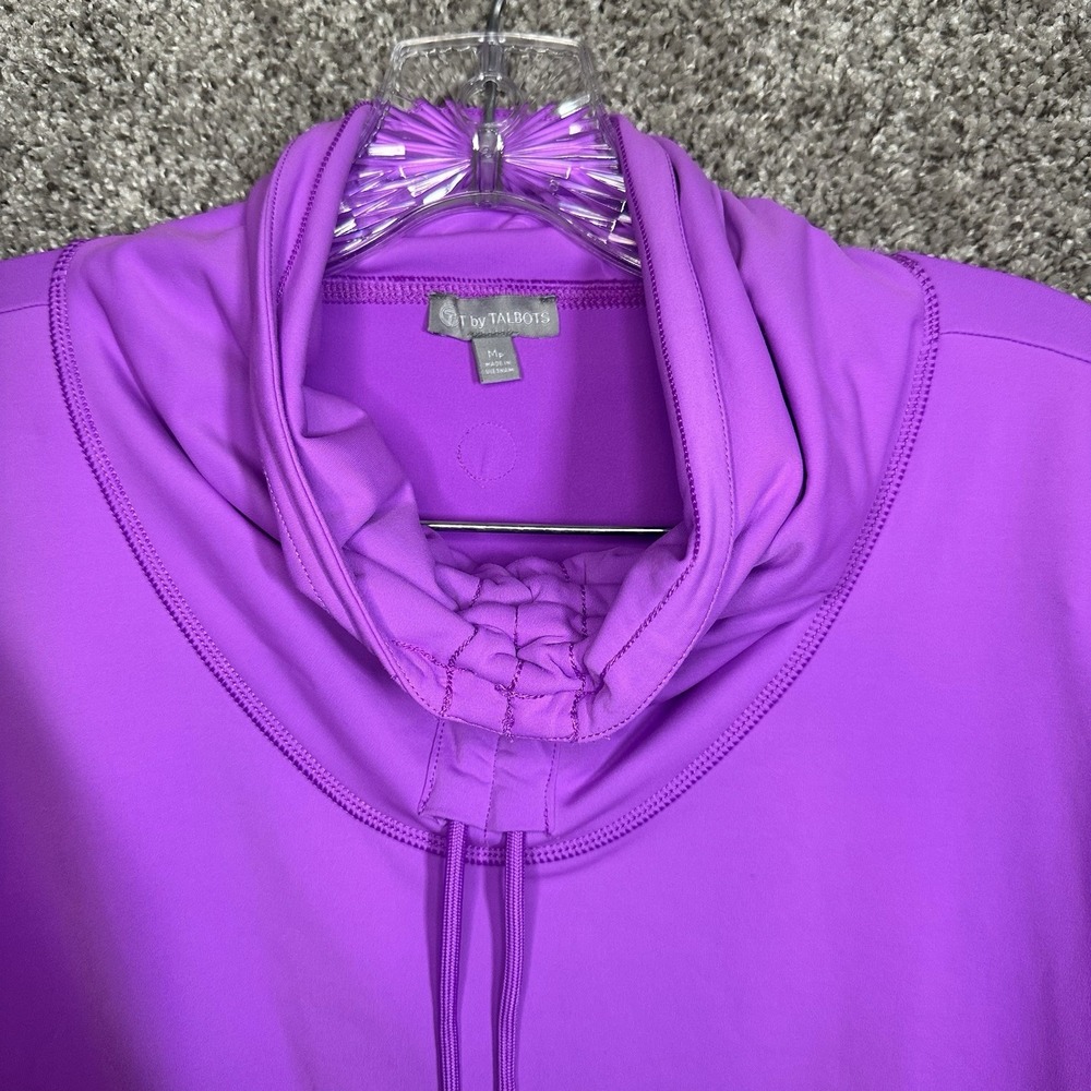 T by Talbots Performance Interlock Drawstring‎ Pullover Purple Medium Petite MP - Picture 5 of 6